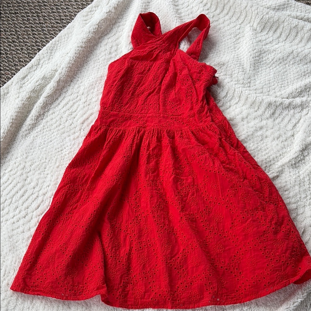 Rachel Red Eyelet Dress